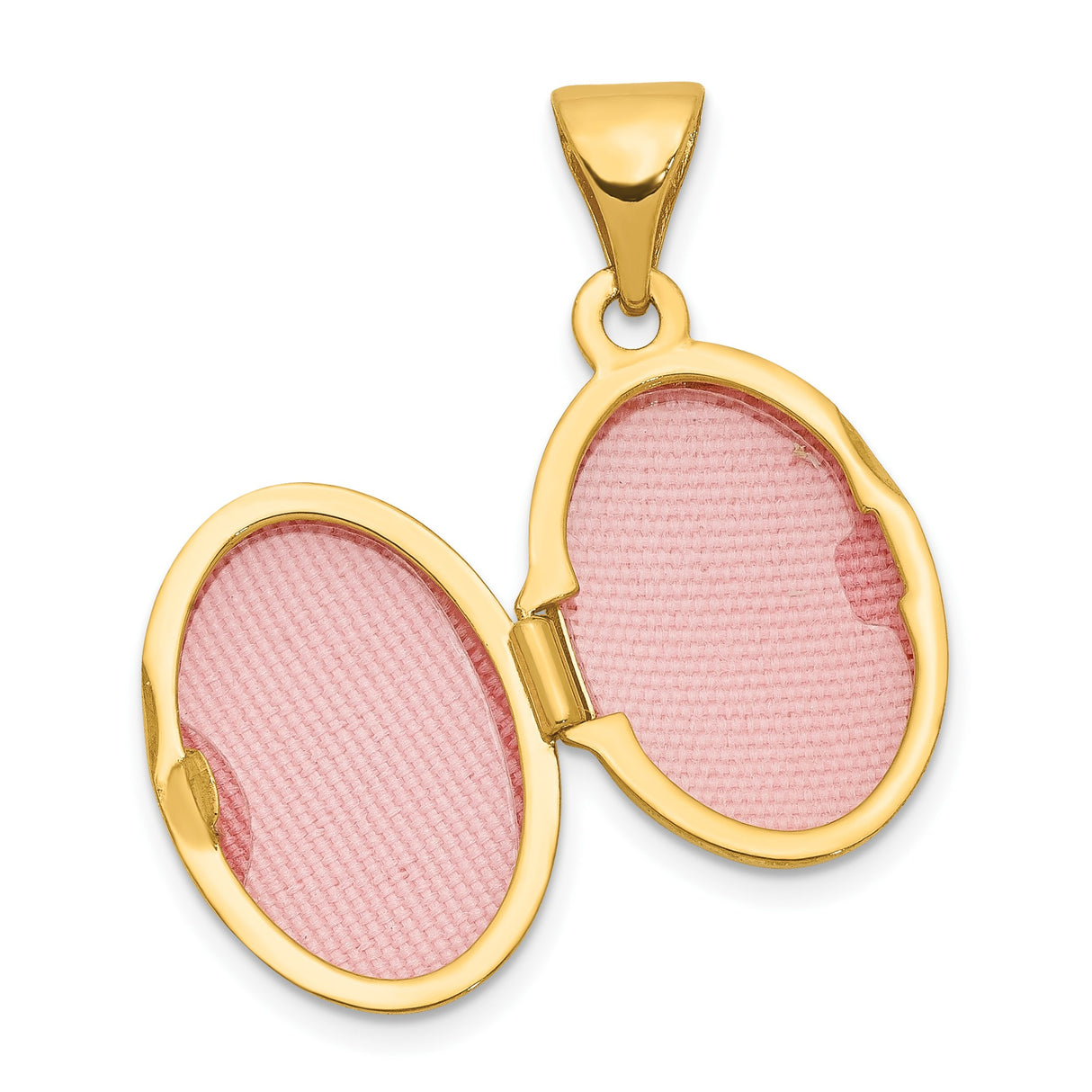 14k Yellow Gold Oval Locket Pendant with Diamond Accent and Starburst Design