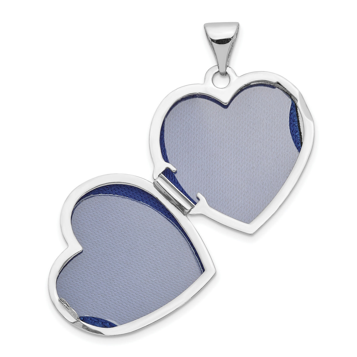 14k White Gold Heart Locket Pendant, Polished Finish, Classic Romantic Keepsake for Women