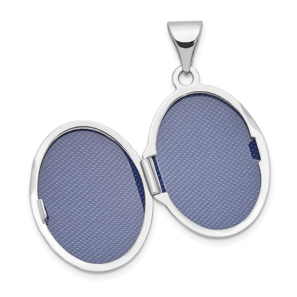 14k White Gold Oval Locket Pendant with Floral Scrollwork Design for Women