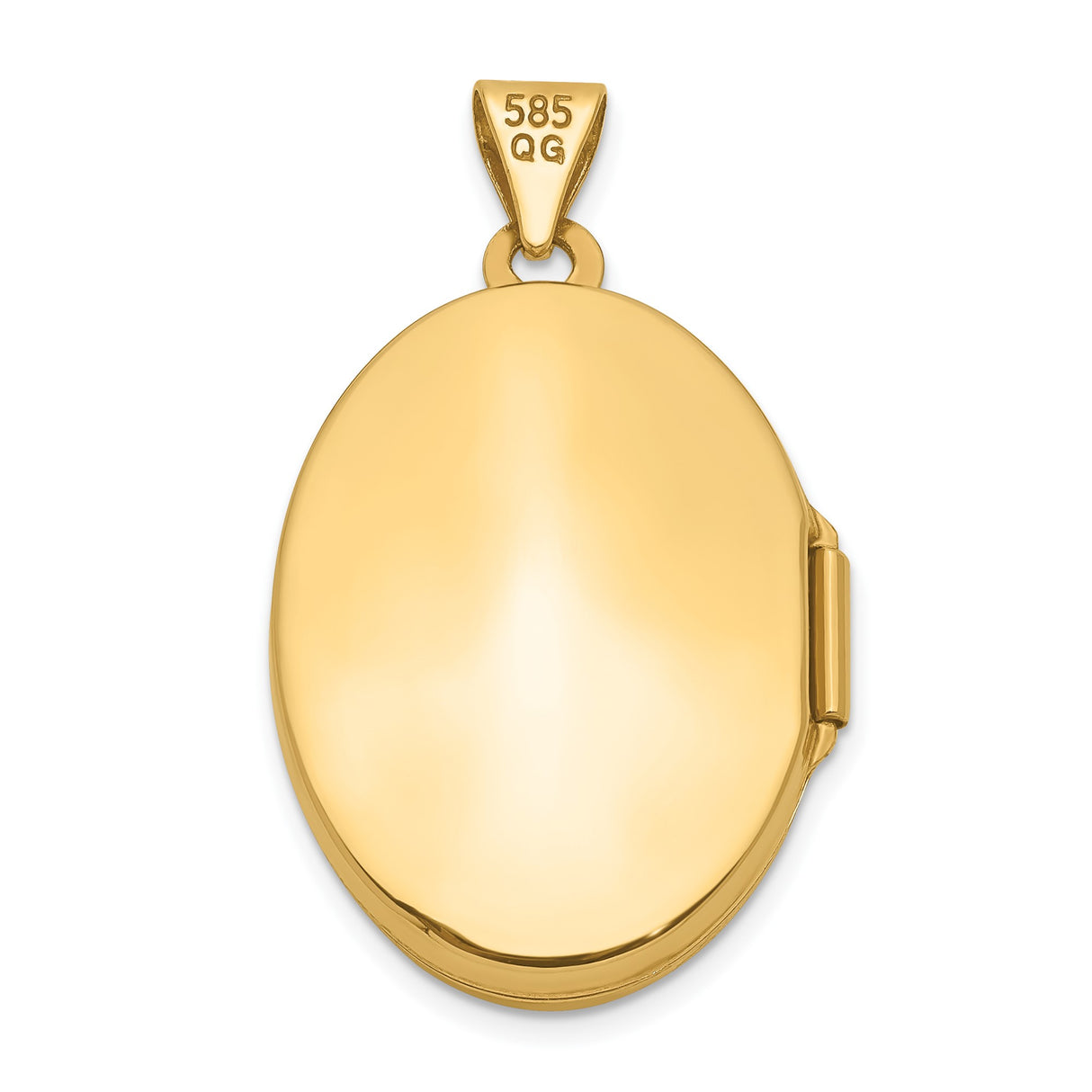 14k Yellow Gold Oval Locket Pendant with Diamond Pattern and Etched Detailing for Women