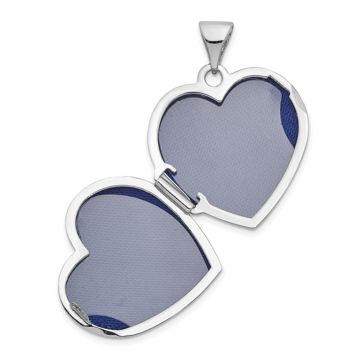 14k White Gold Heart Locket Pendant with Floral Design for Women