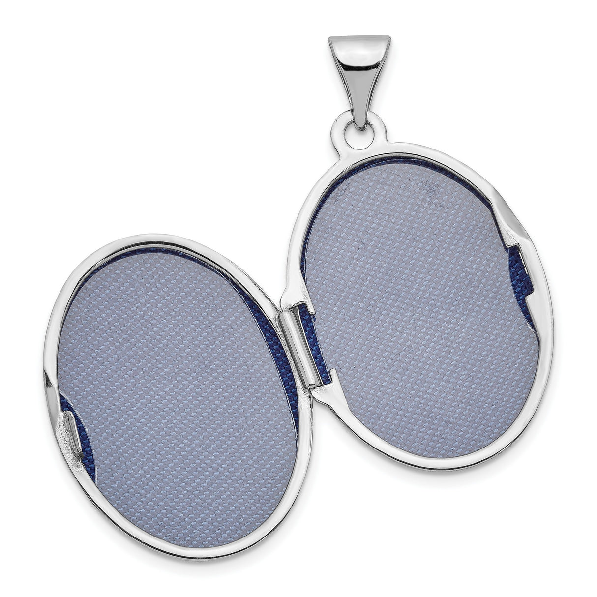 14k White Gold Oval Locket Pendant with Floral Scroll Design for Women