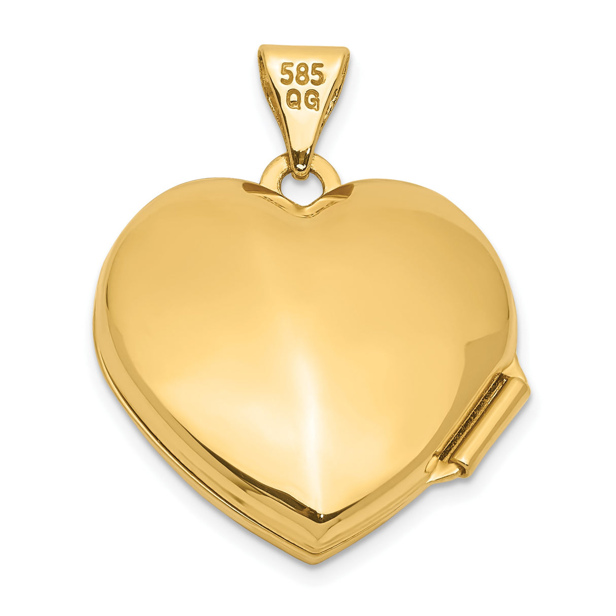 14k Yellow Gold Heart Locket Pendant with Floral Engraving, Romantic Keepsake Jewelry for Women