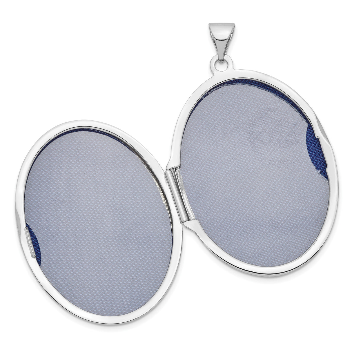 14k White Gold Oval Locket Pendant with Floral Engraving and Scroll Design