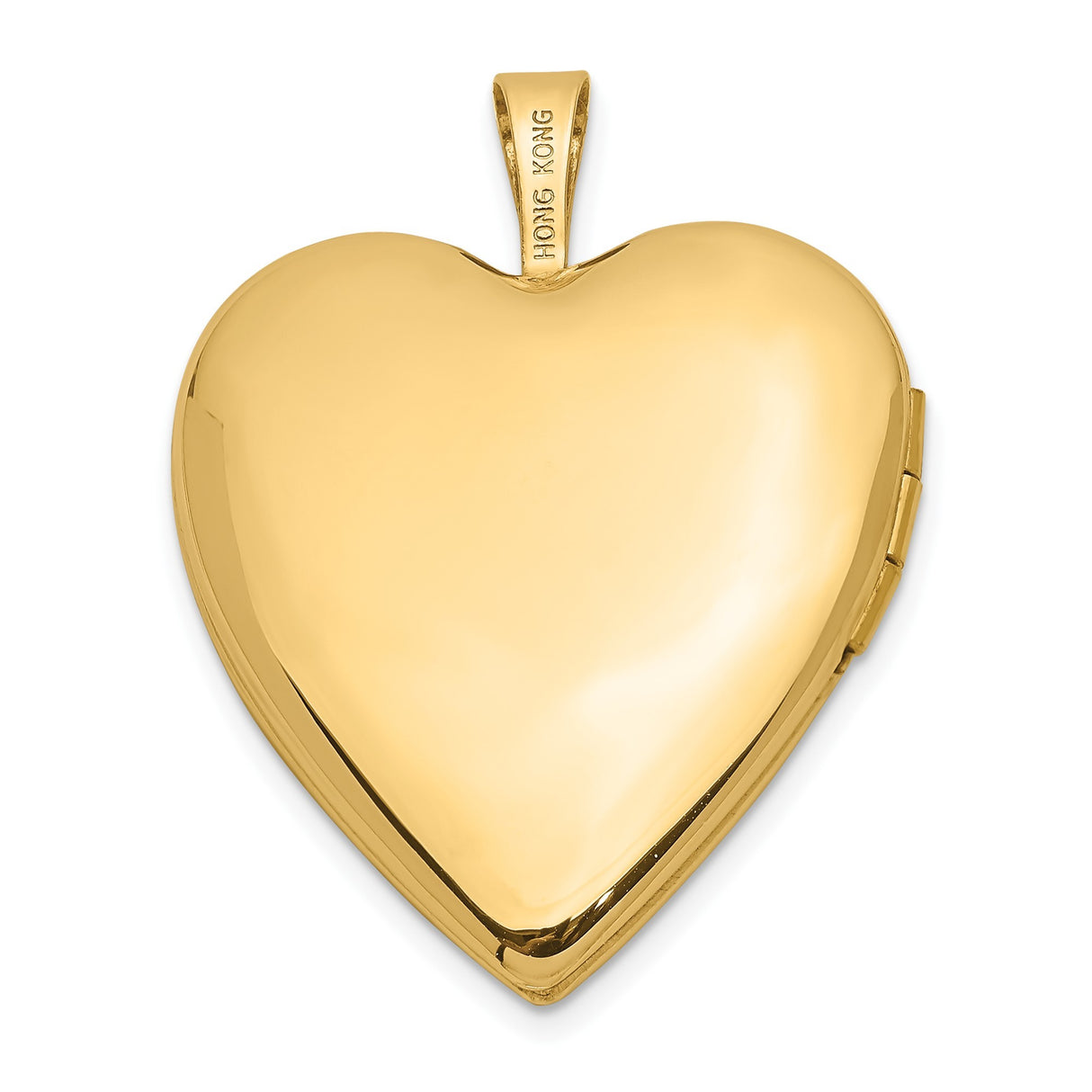14k Yellow Gold Heart Locket Pendant with Diamond Accent and Cross Engraving