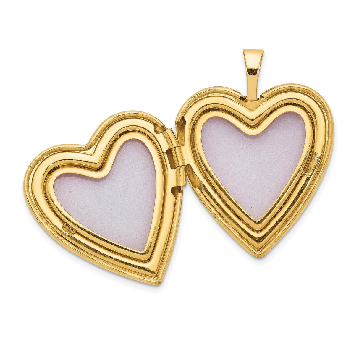 14k Yellow Gold Heart Locket Pendant with Diamond Accent and Cross Engraving