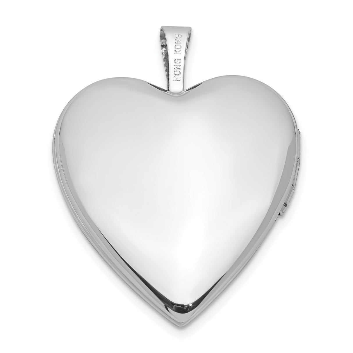 14k White Gold Heart Locket Pendant with Diamond Accent and Christian Cross Design