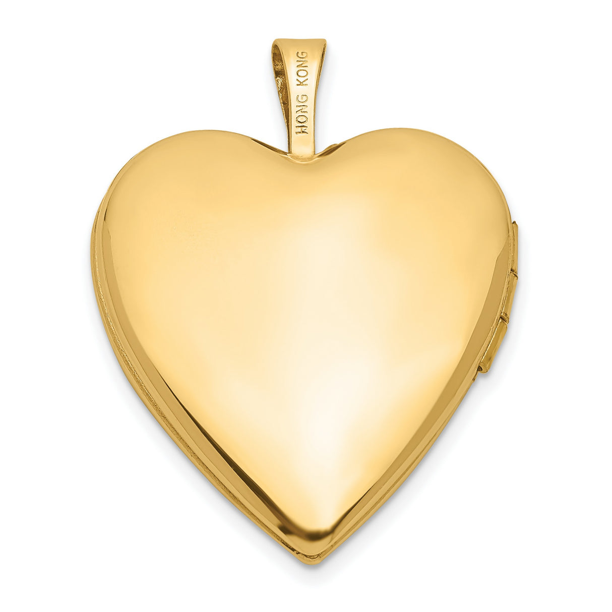 14k Yellow Gold Heart Locket Pendant, Polished Finish, Openable Keepsake Jewelry for Women