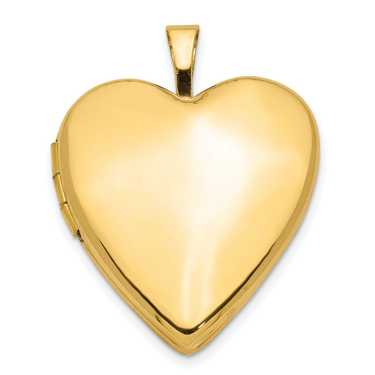 14k Yellow Gold Heart Locket Pendant, Polished Finish, Openable Keepsake Jewelry for Women