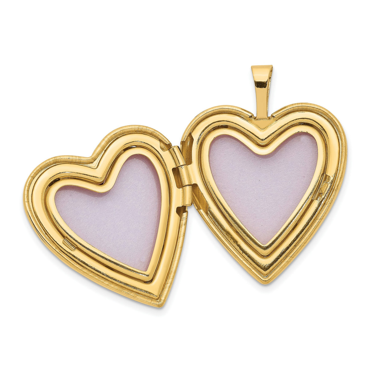 14k Yellow Gold Heart Locket Pendant with Diamond Accent, Starburst Design Keepsake Jewelry