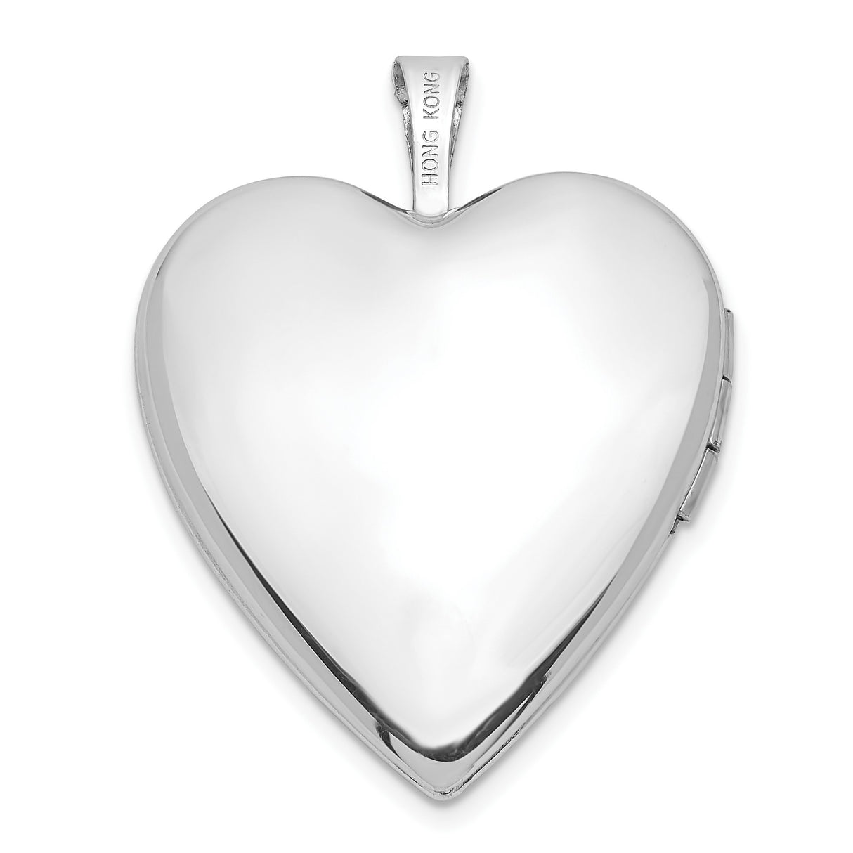 14k White Gold Heart Locket Pendant with Diamond and North Star Design