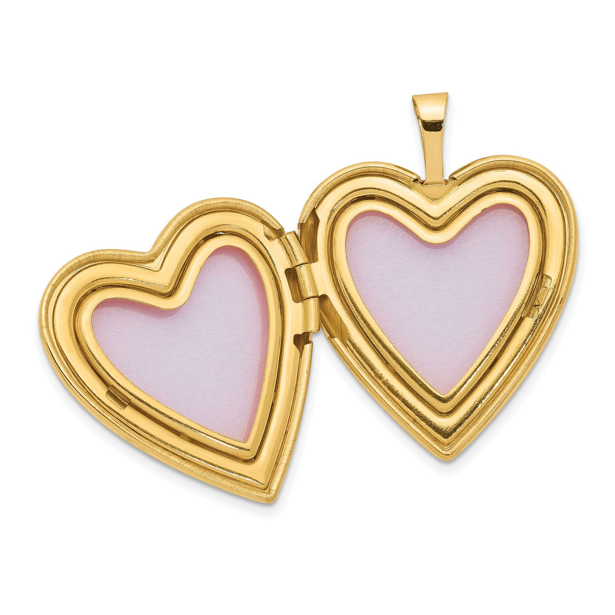 14k Yellow Gold Heart Locket Pendant with Diamond and Swirl Starburst Design for Women