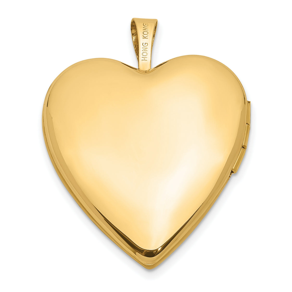 14k Yellow Gold Heart Locket Pendant with Diamond, I Love You Message, Starburst Detail