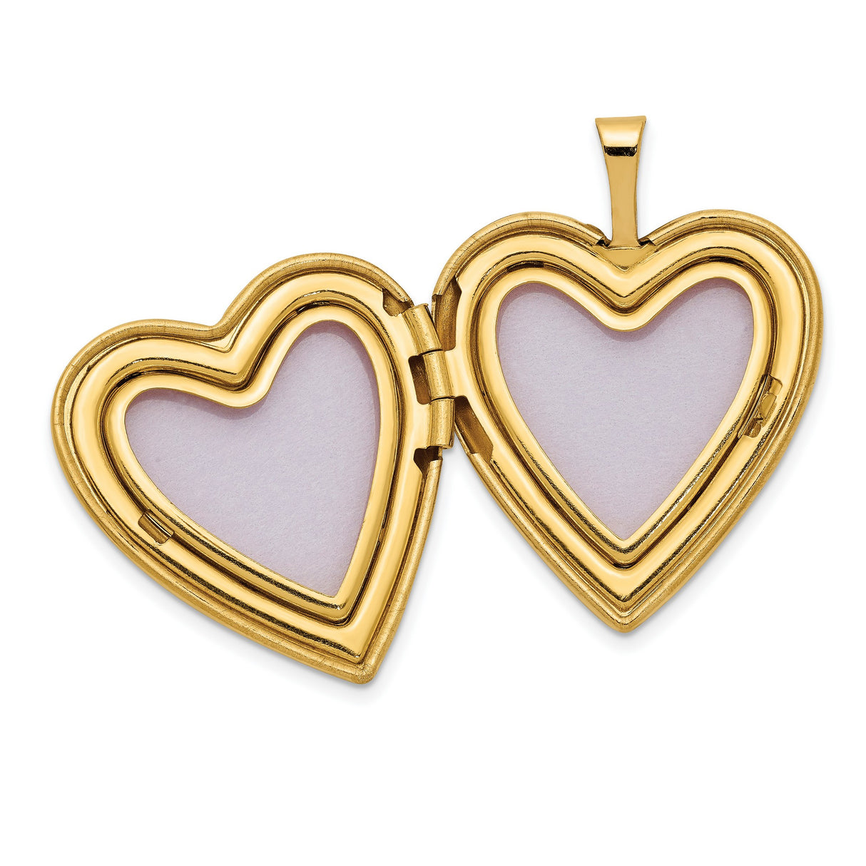 14k Yellow Gold Heart Locket Pendant with Diamond, I Love You Message, Starburst Detail
