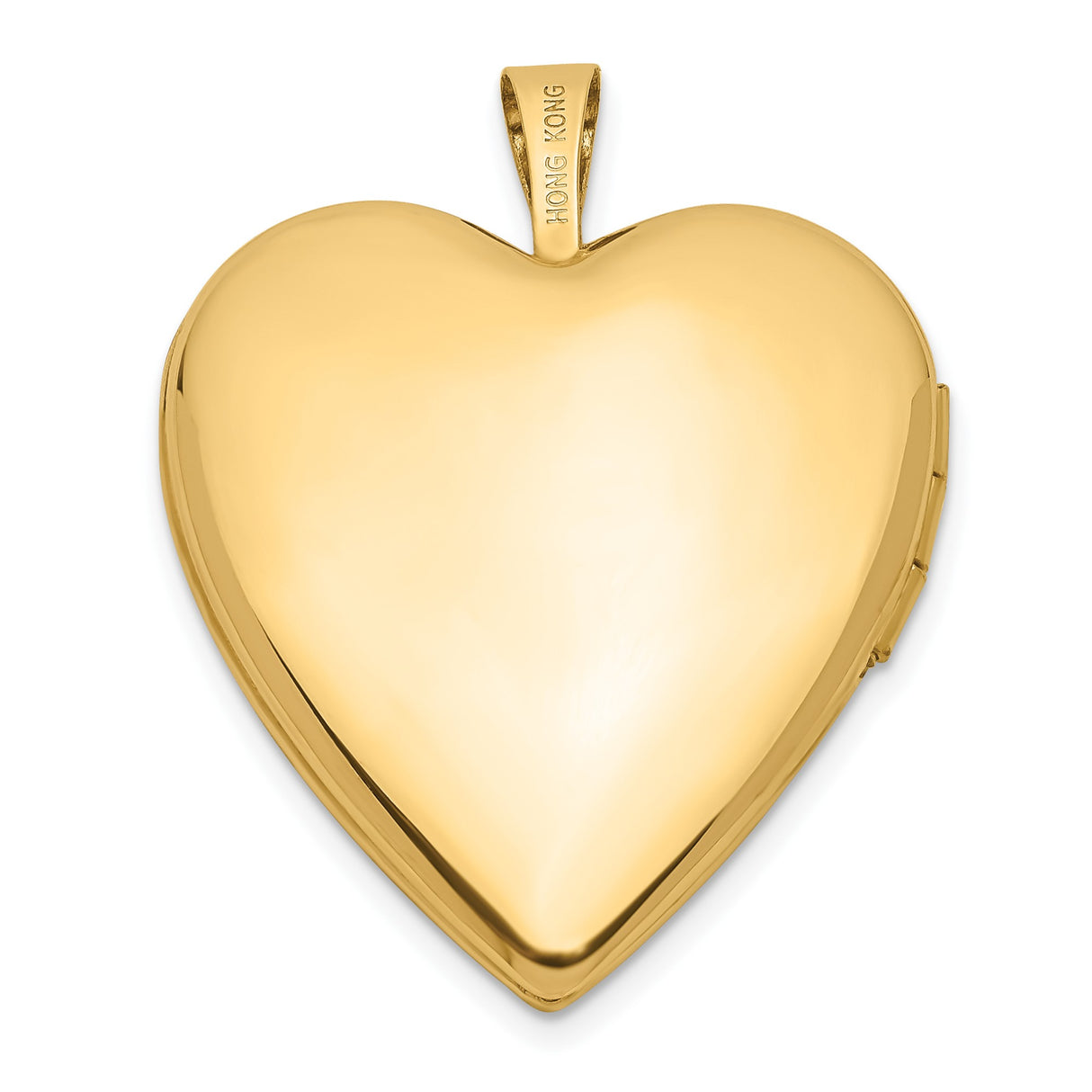 14k Yellow Gold Heart Locket Pendant with Rose and I Love You Message