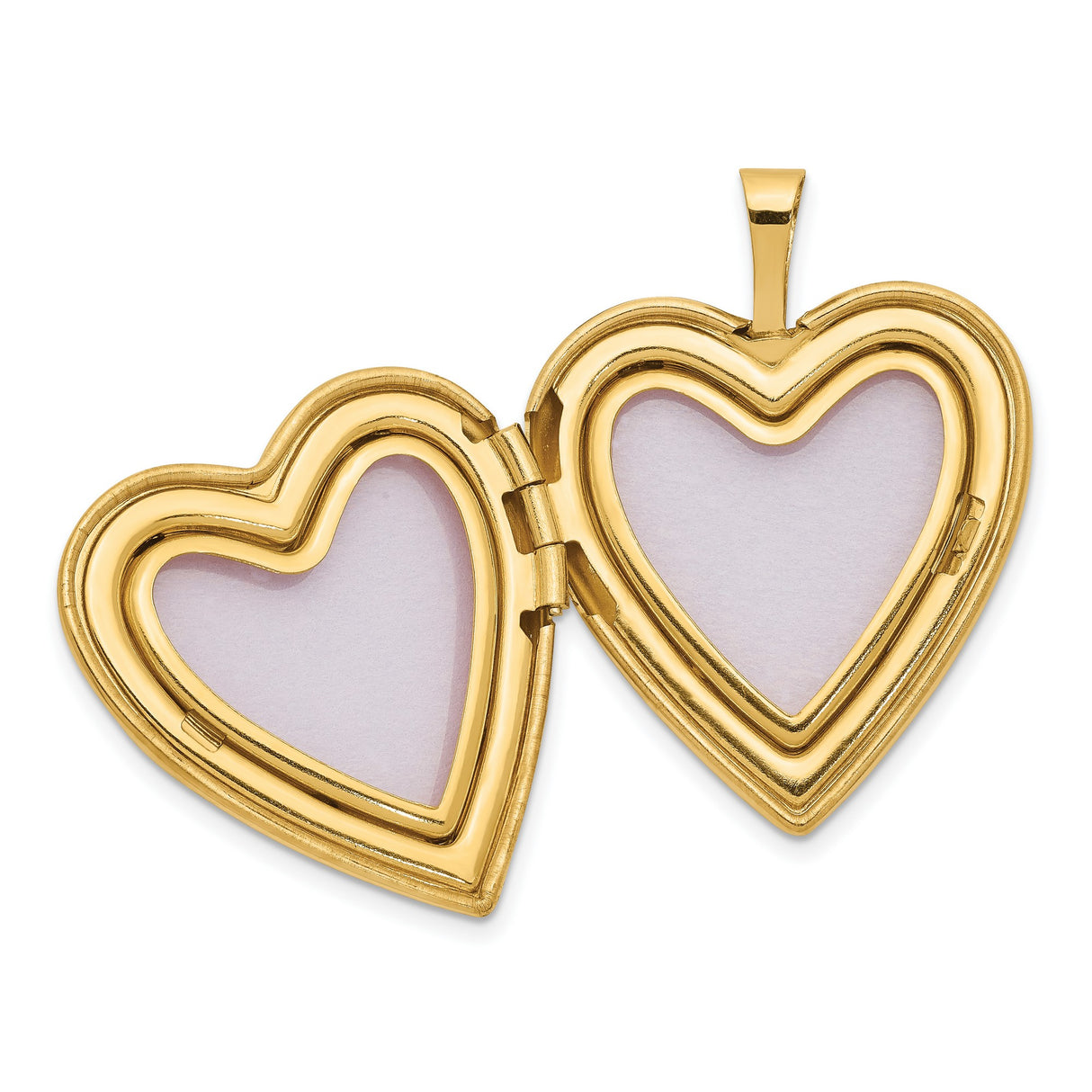 14k Yellow Gold Heart Locket Pendant with Rose and I Love You Message