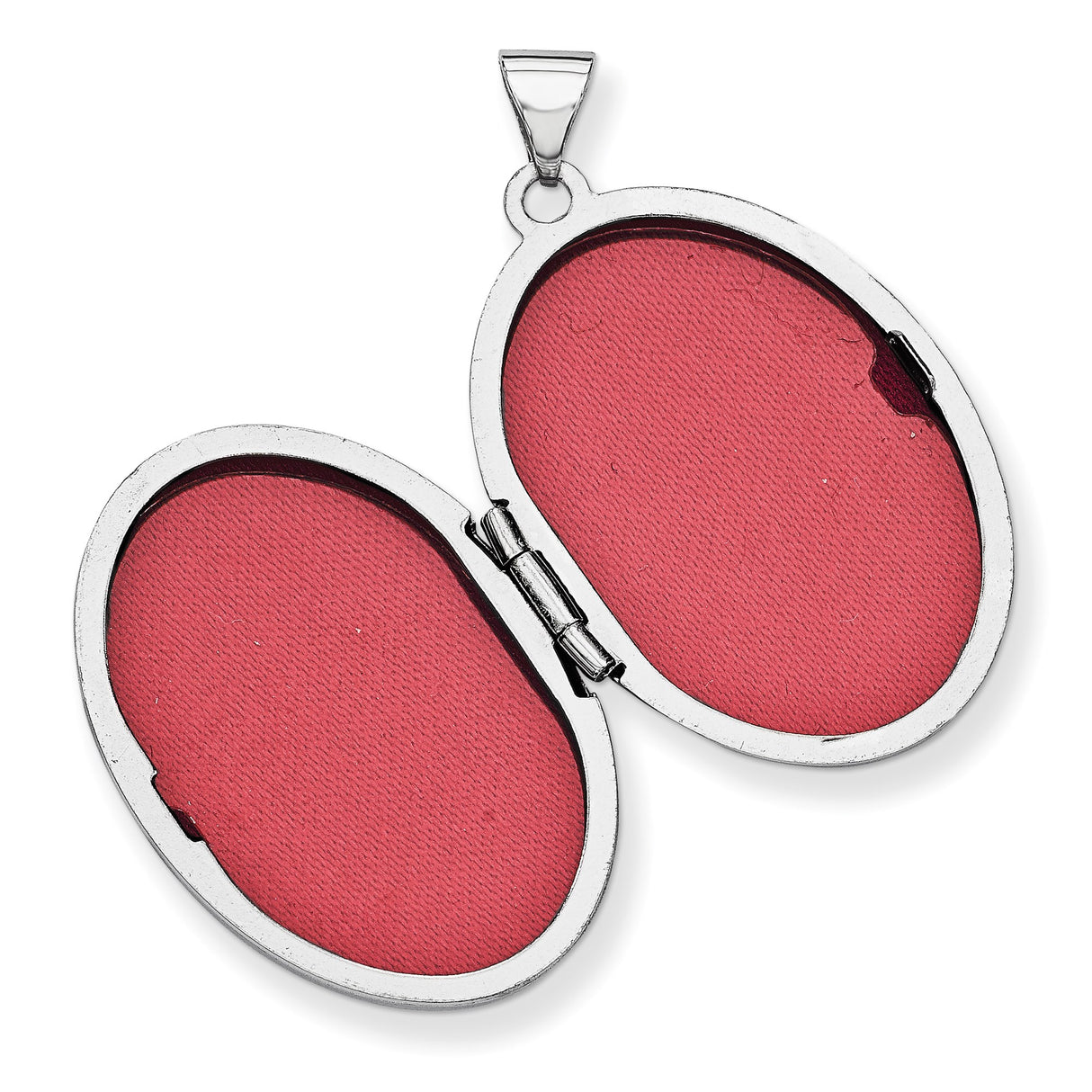 14k White Gold Oval Locket Pendant with Scrollwork Engraving, Classic Floral Design