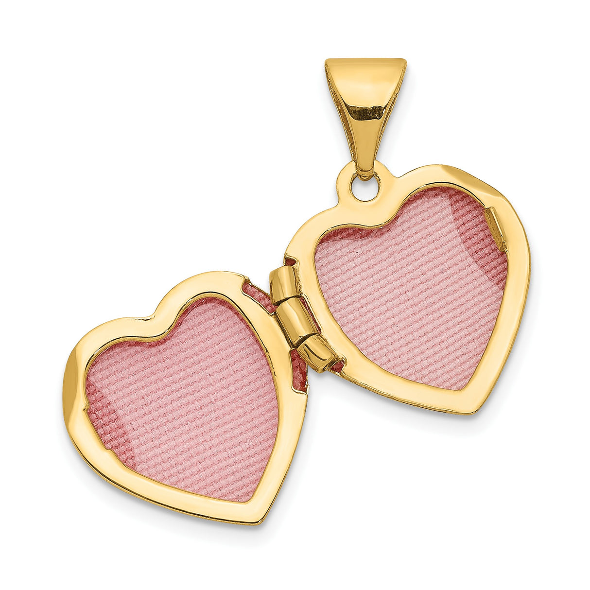 14k Two-Tone Gold Heart Locket Pendant with Diamond Accents and Love Engraving