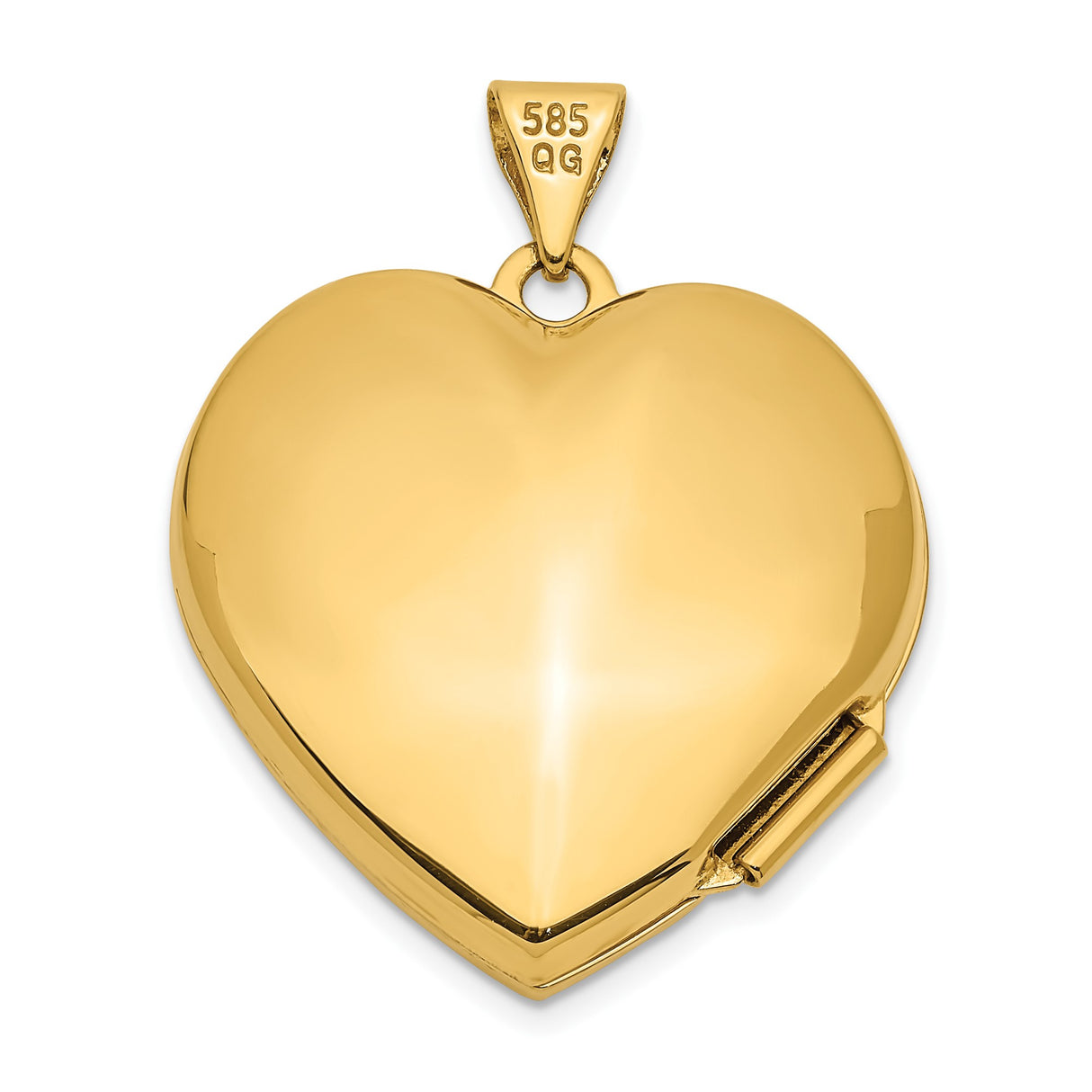 14k Two-Tone Gold Heart Locket Pendant with Diamond Accent, Always in My Heart Engraving