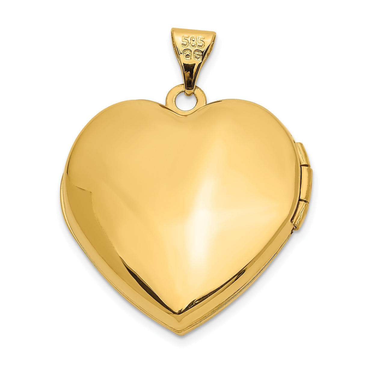 14k Two-Tone Gold Heart Locket Pendant with Polished Yellow and White Finish