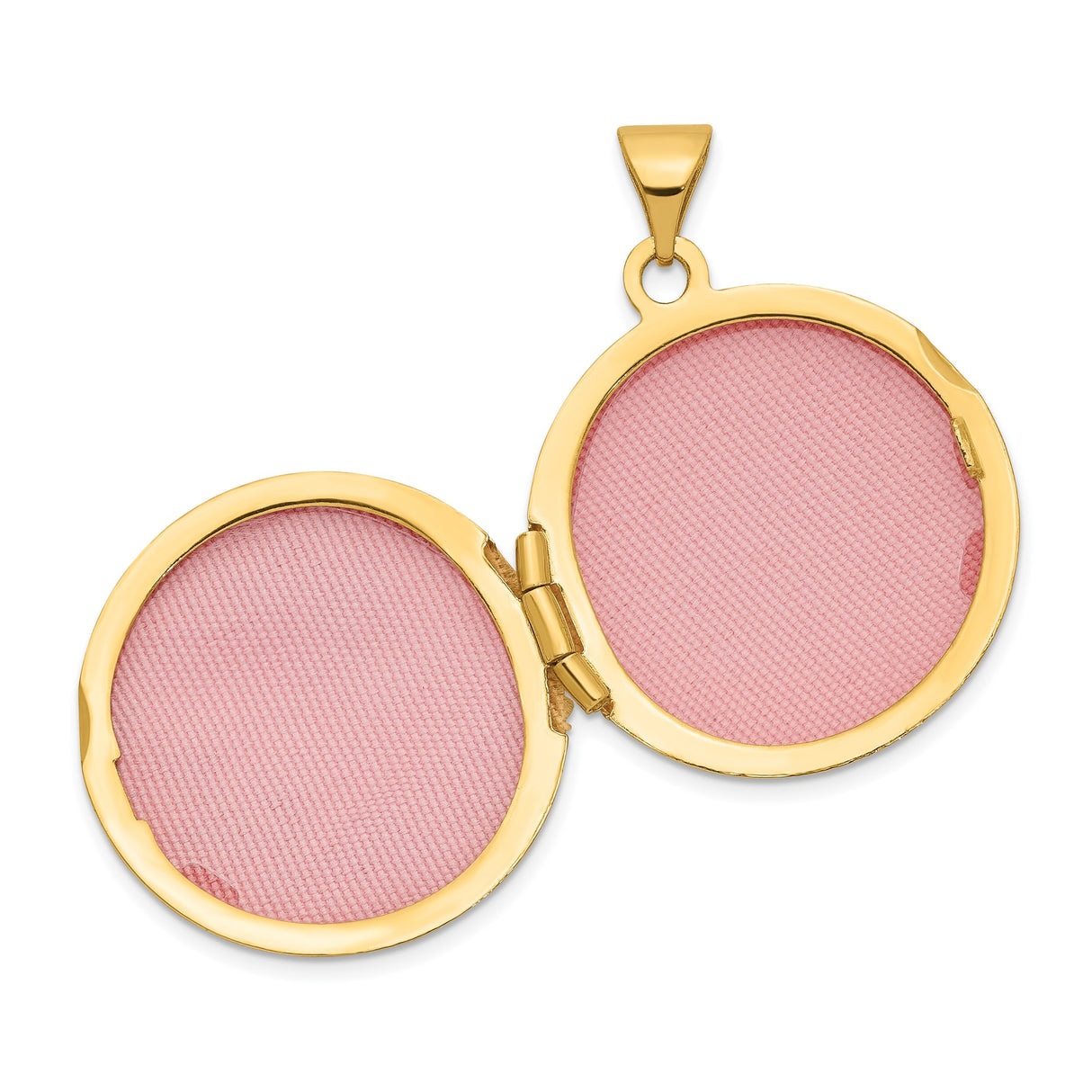 14k Yellow Gold Floral Round Locket Pendant with Leaf Design for Women