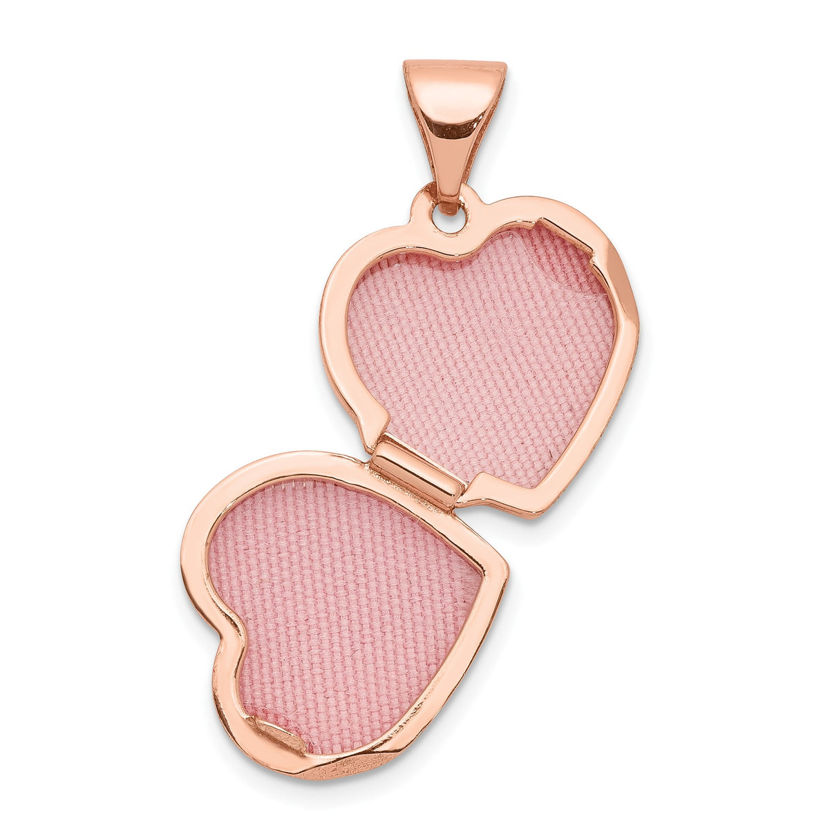 14k Rose Gold Heart Locket Pendant with Infinity Symbol and Dotted Detailing