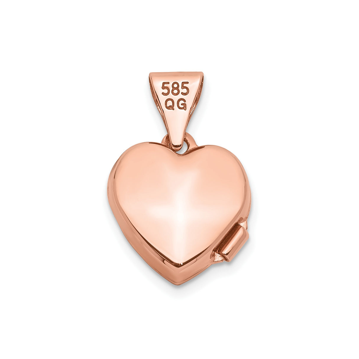 14k Rose Gold Heart Locket Pendant with Floral Scrollwork Design, Small Keepsake Jewelry for Women