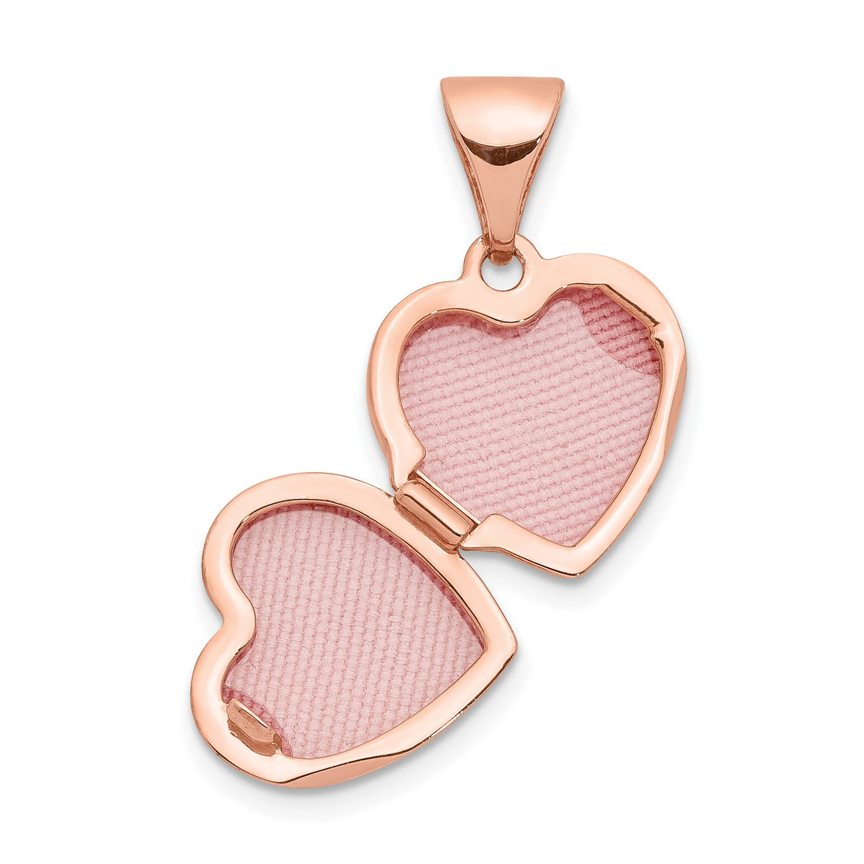 14k Rose Gold Heart Locket Pendant with Floral Scrollwork Design, Small Keepsake Jewelry for Women