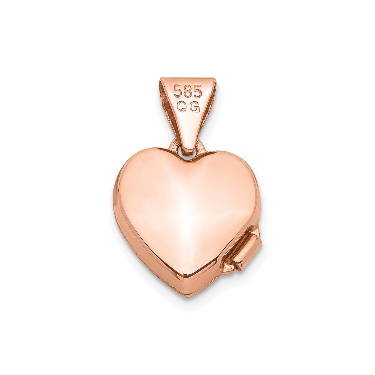 14k Rose Gold Heart Locket Pendant with Scrollwork Design for Women