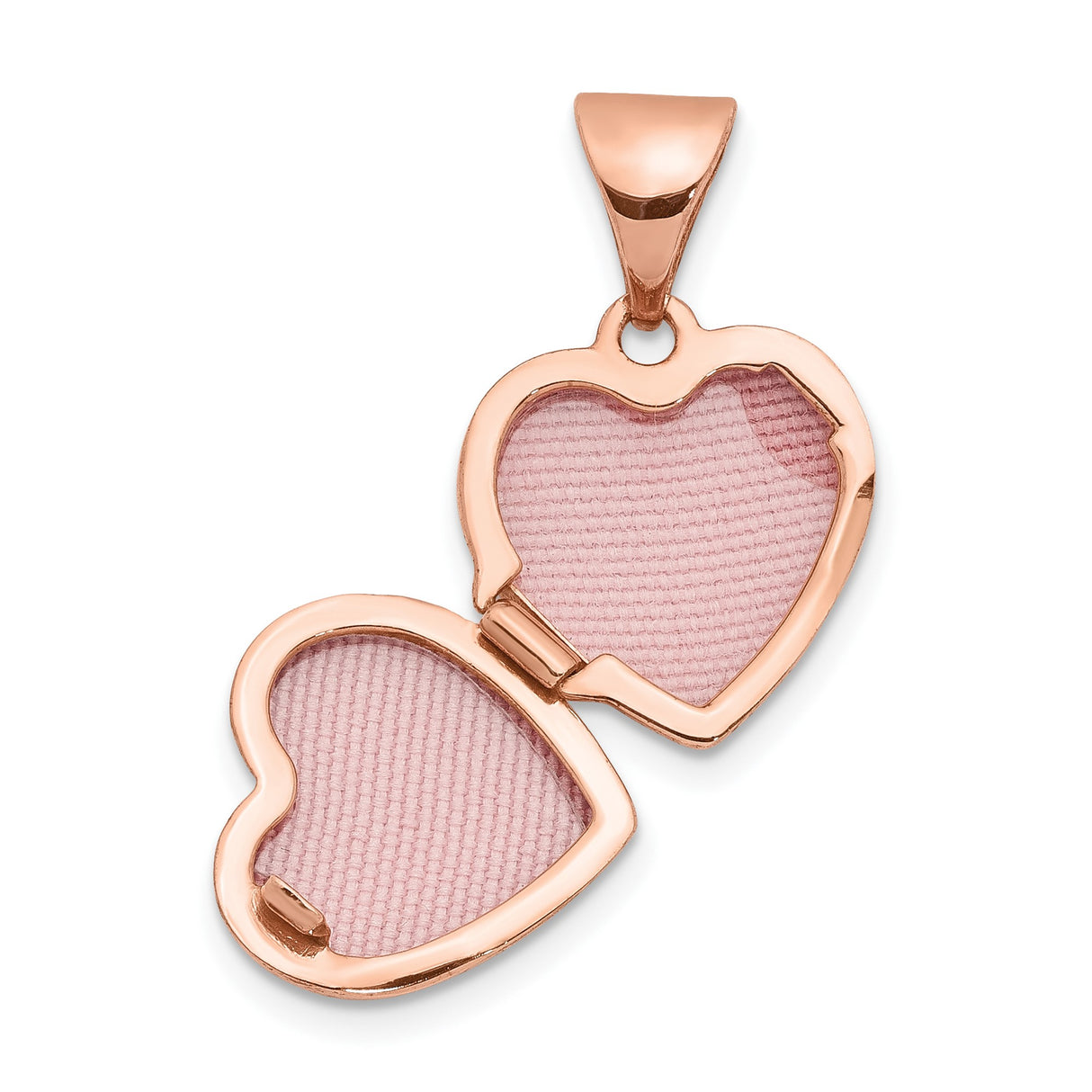 14k Rose Gold Heart Locket Pendant with Scrollwork Design for Women