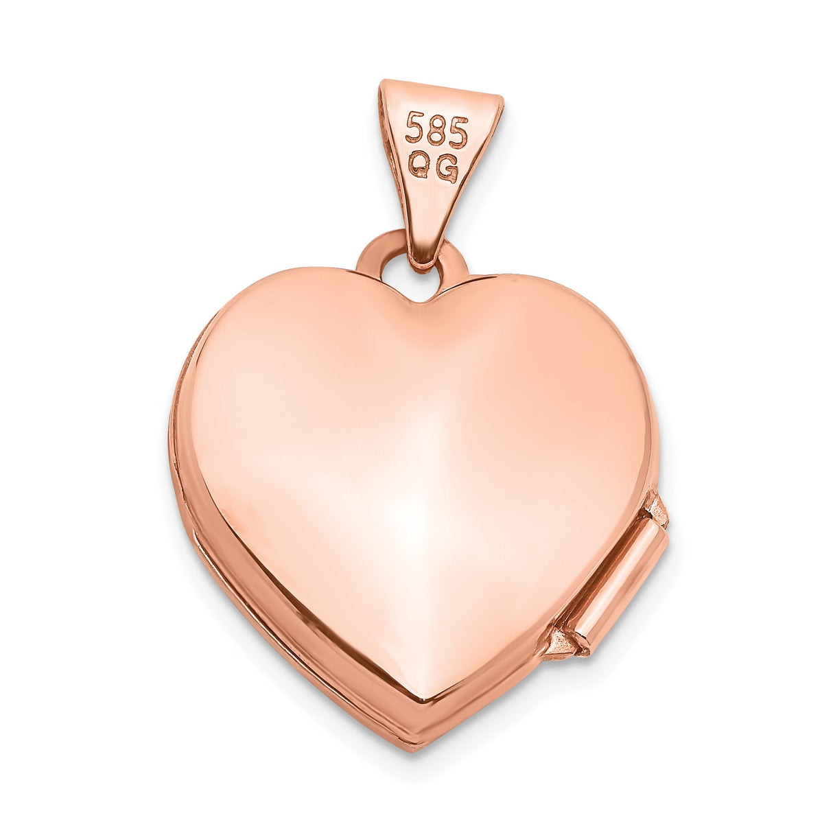14k Rose Gold Heart Locket Pendant with Scrollwork Design, Vintage Style Jewelry for Women