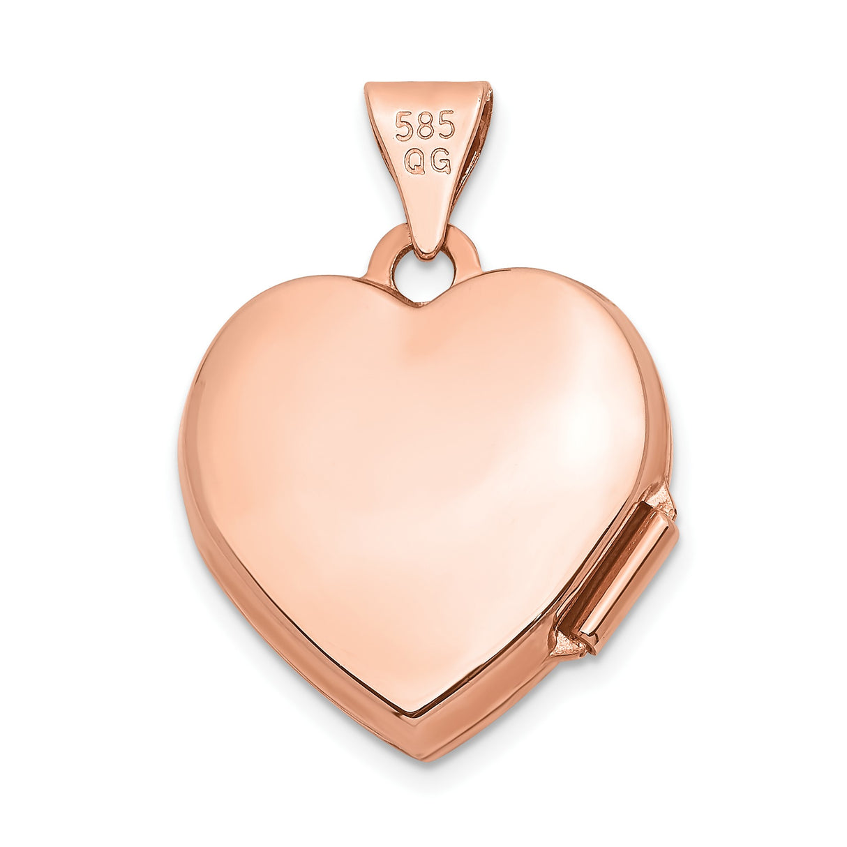 14k Rose Gold Heart Locket Pendant with Floral Engraving, Romantic Keepsake Jewelry for Women