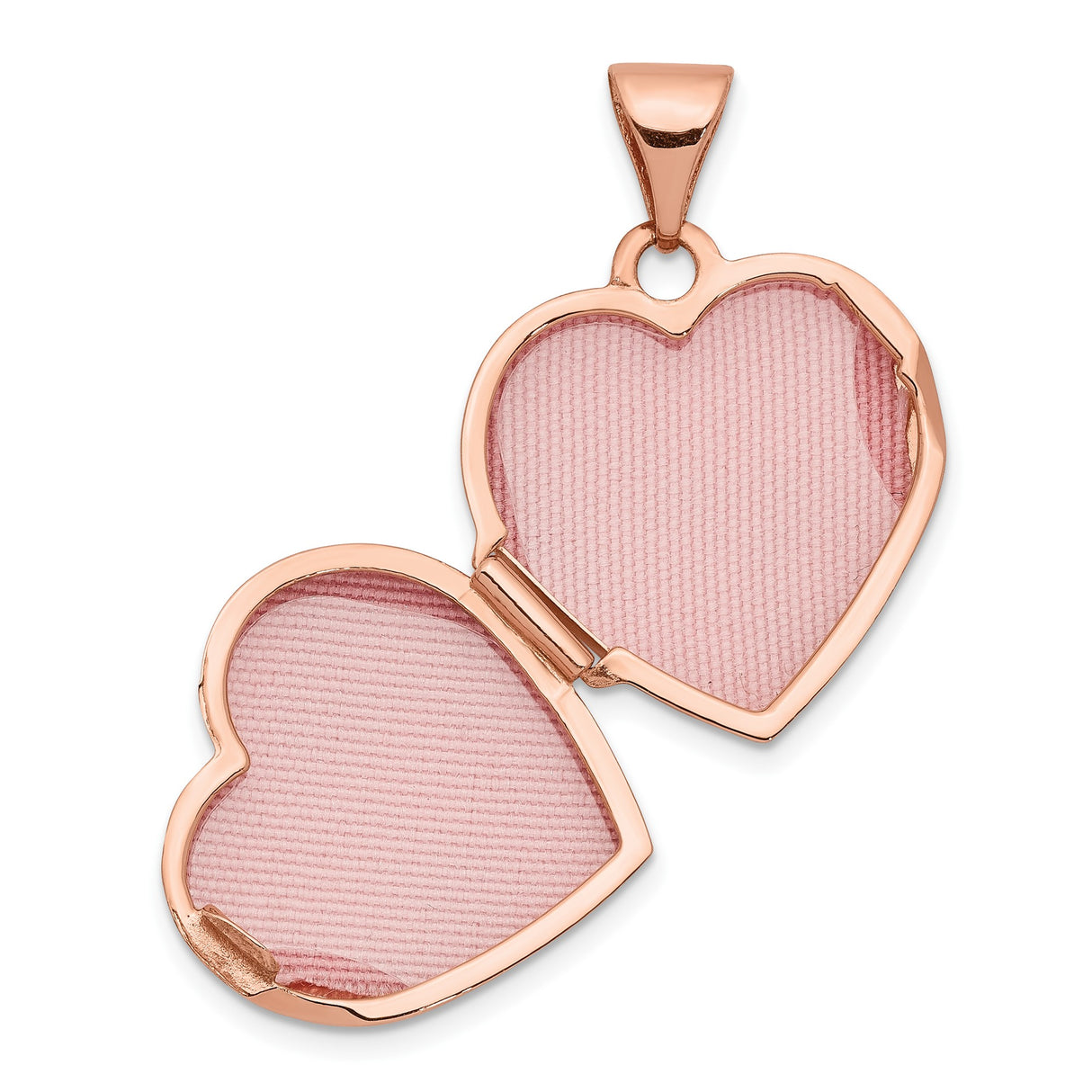 14k Rose Gold Heart Locket Pendant, Polished Sentimental Keepsake Jewelry for Women