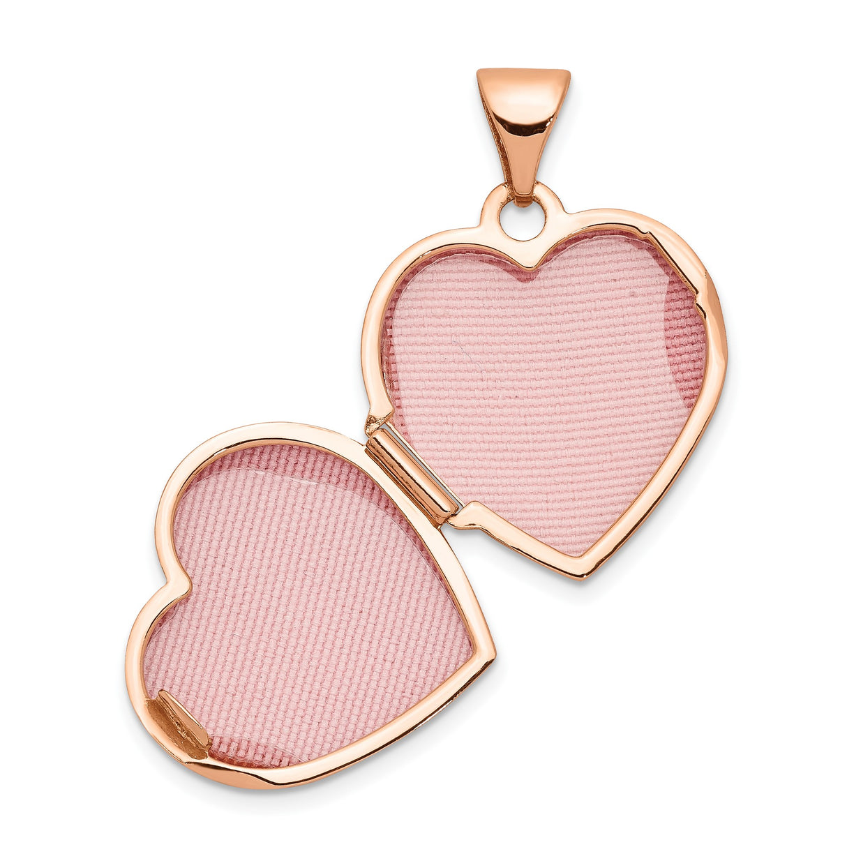 14k Rose Gold Heart Locket Pendant with Floral Design and Decorative Border for Women