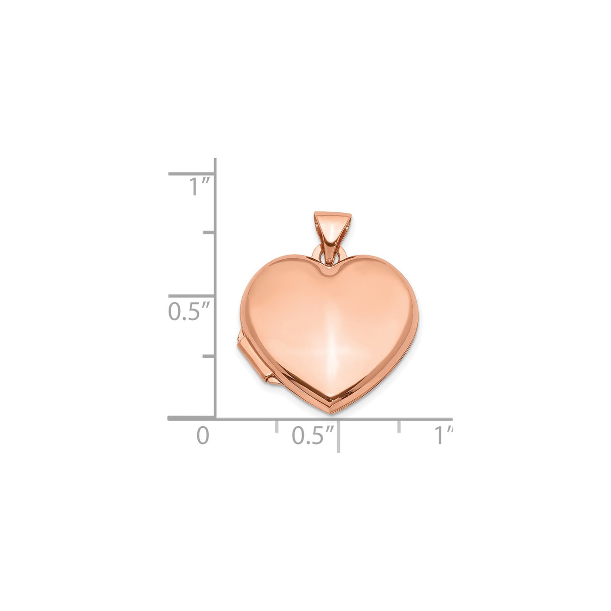 14k Rose Gold Heart Locket Pendant with Polished Finish, Classic Romantic Keepsake Jewelry for Women