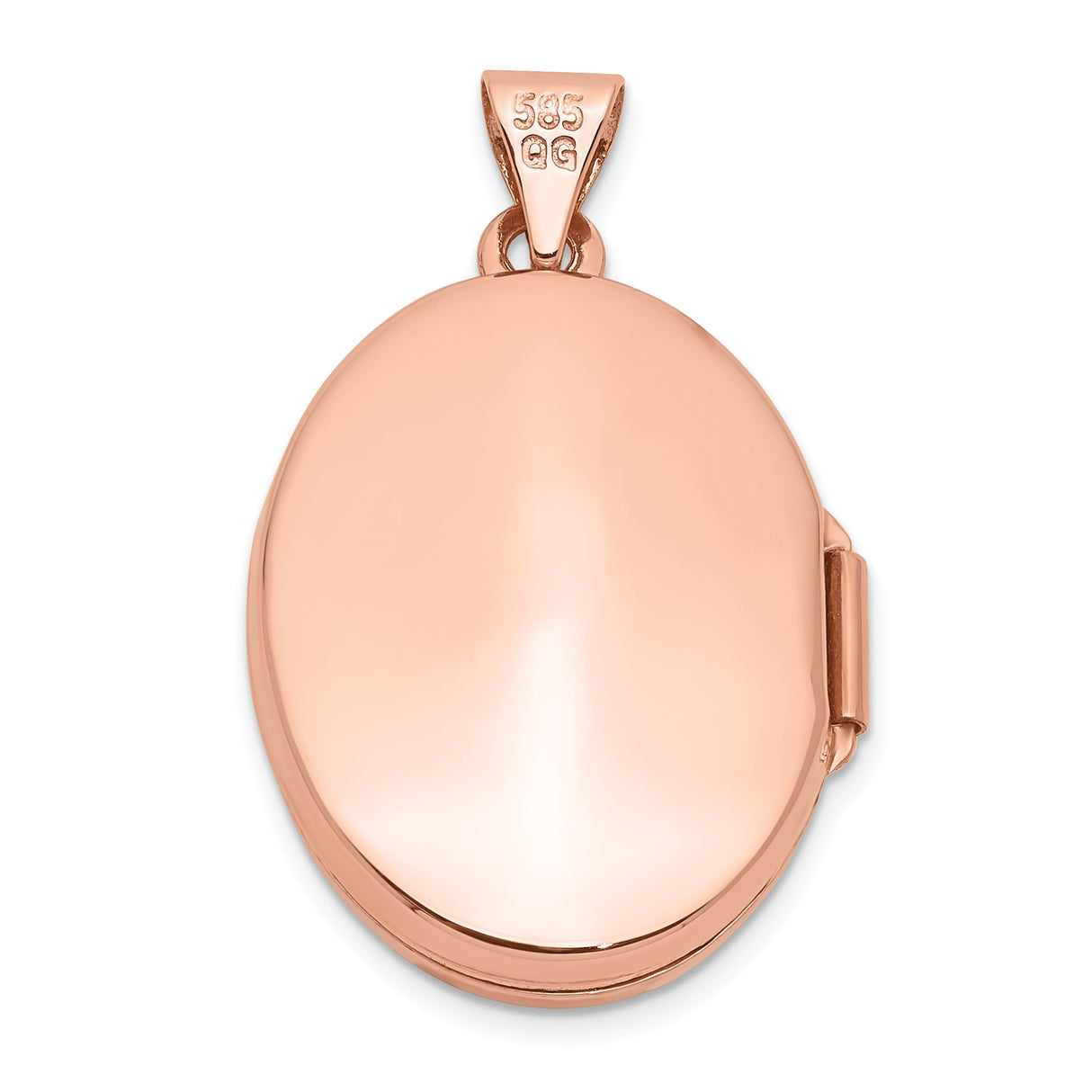 14k Rose Gold Oval Locket Pendant with Heart and Scroll Design for Women