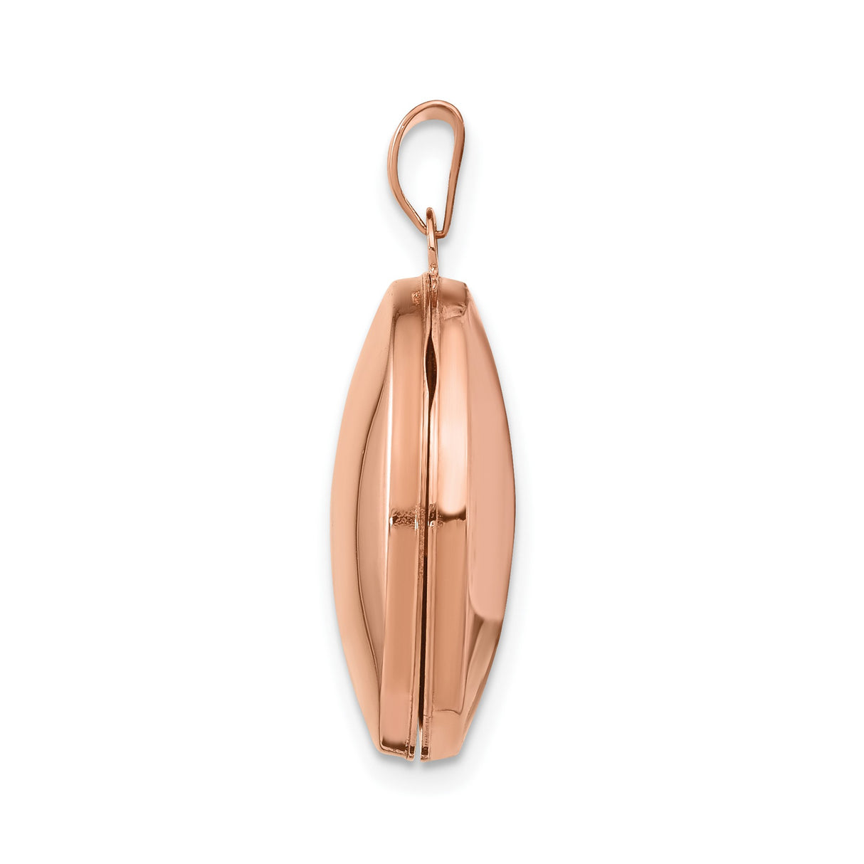 14k Rose Gold Locket Pendant, Round Plain Smooth Polished Finish, Minimalist Keepsake Jewelry