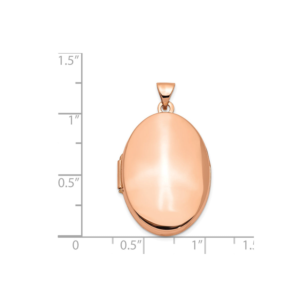 14k Rose Gold Oval Locket Pendant with Hinged Design and Polished Finish