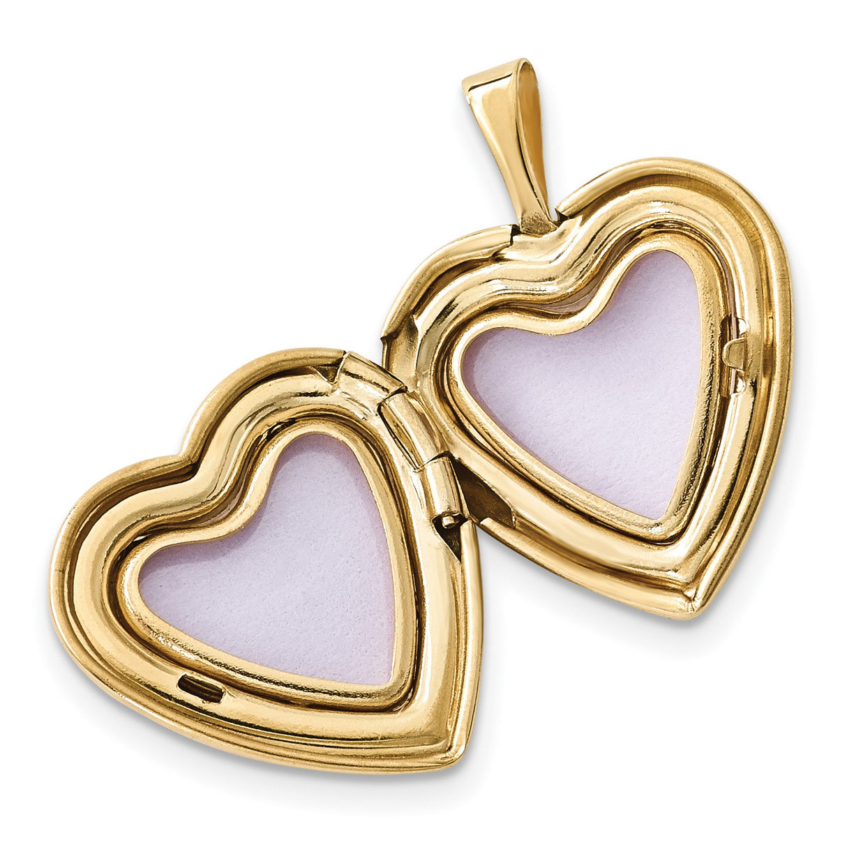 14k Multi-Tone Gold 16mm Diamond Heart Locket Charm Pendant