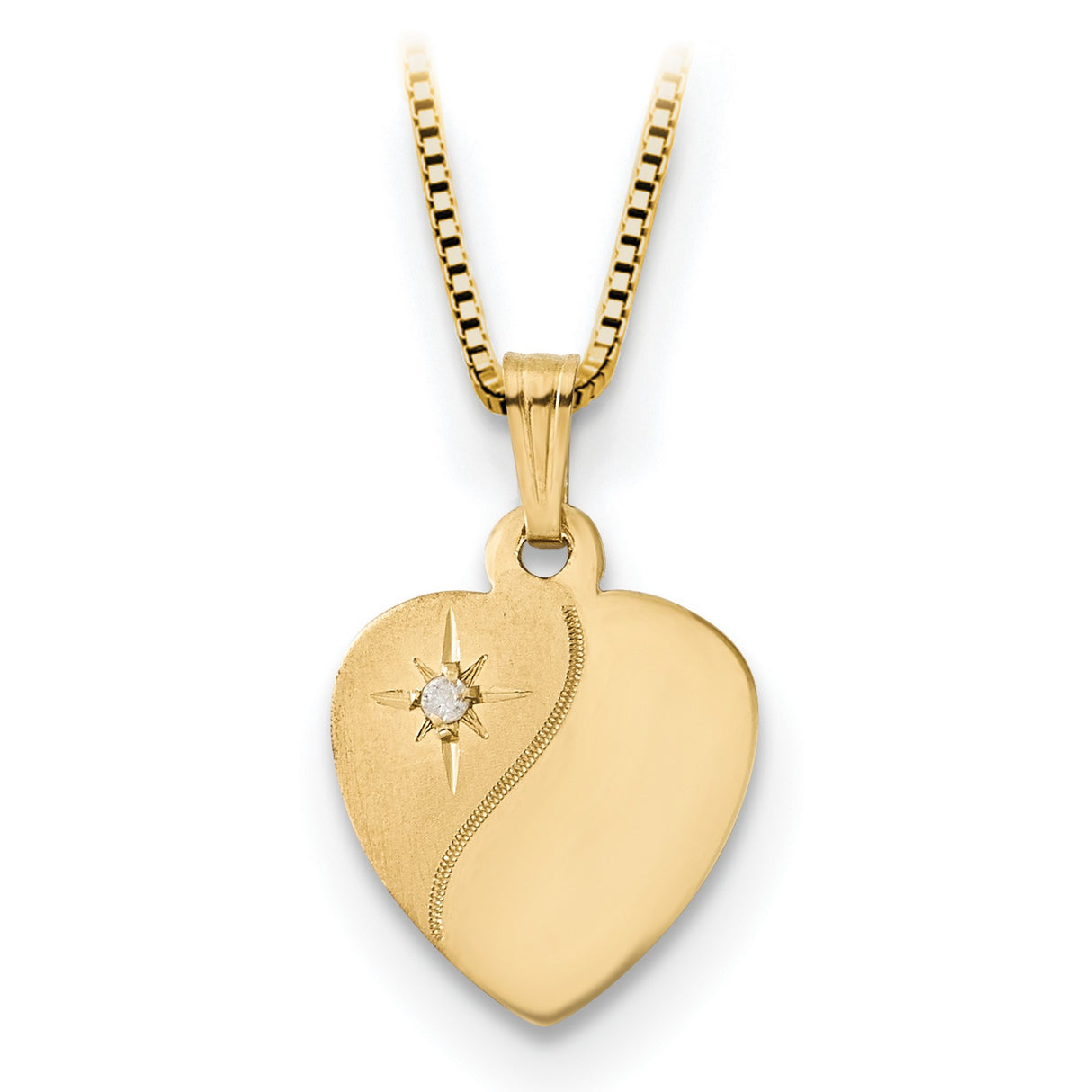 Gold Plated 16mm Diamond Heart Locket Charm Pendant in Real 14k Multi-Tone Gold