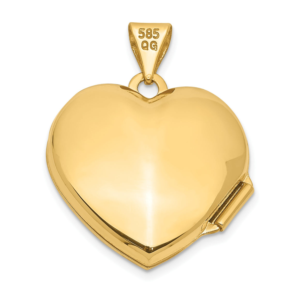 14k Two-Tone Gold Heart Locket Pendant with White Gold Butterfly Accent