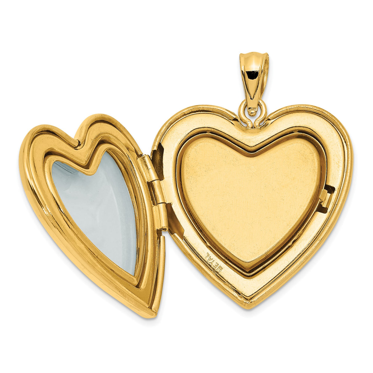 14k Yellow Gold Heart Locket Pendant with Starburst Design and Diamond Accent