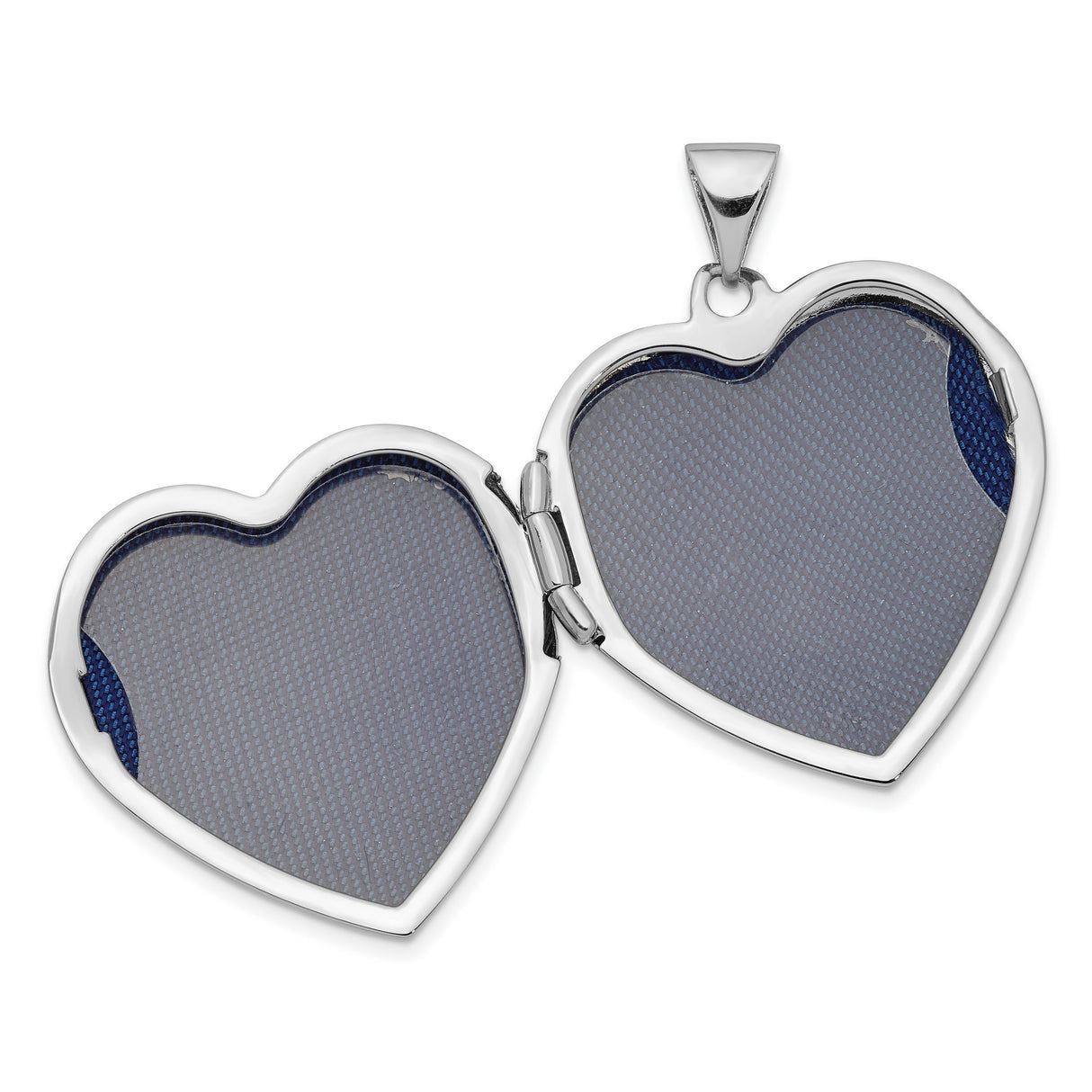 14k White Gold Heart Locket Pendant with Rose Gold Heart Accents, Romantic Keepsake Jewelry