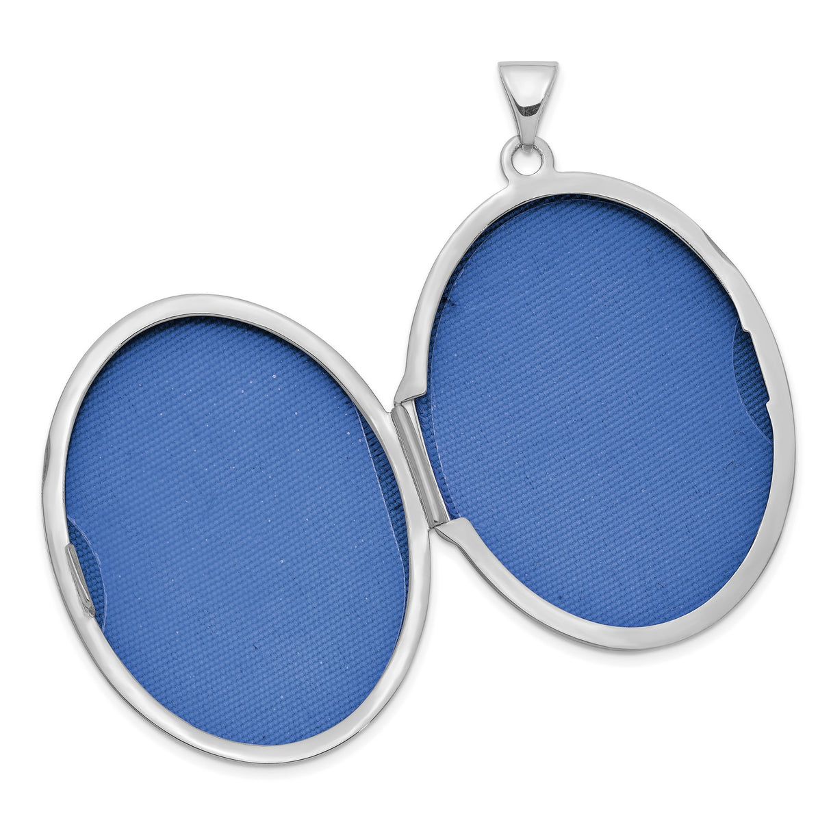 14k White Gold Oval Photo Locket Pendant with Floral Vine Design