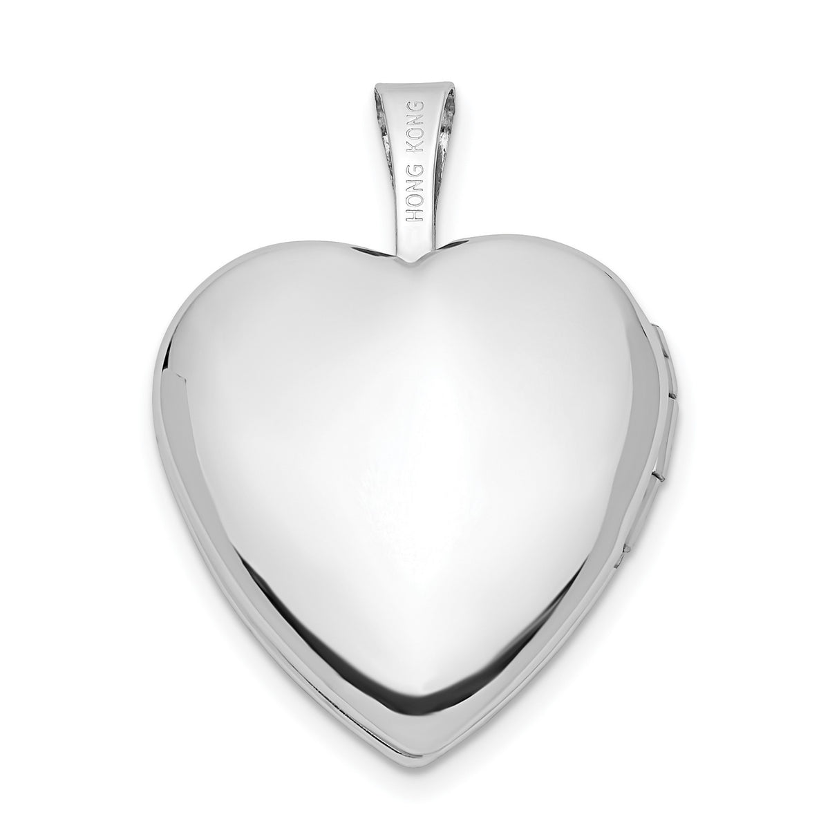 14k White Gold Heart Locket Pendant with I Love You Message, Satin Finish, Romantic Keepsake Jewelry