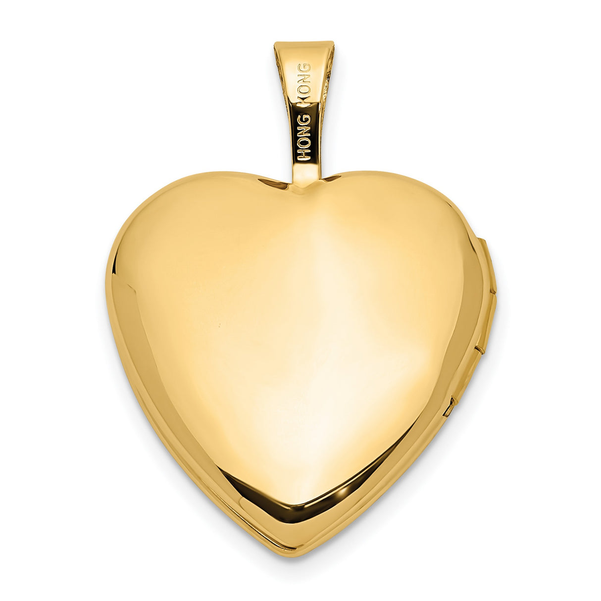 14k Yellow Gold Heart Locket Pendant with Diamond Starburst Engraving for Women