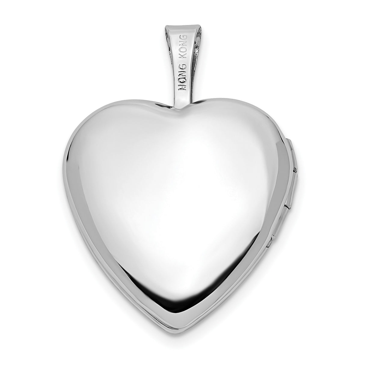 14k White Gold Heart Locket Pendant with Double Heart Design for Women
