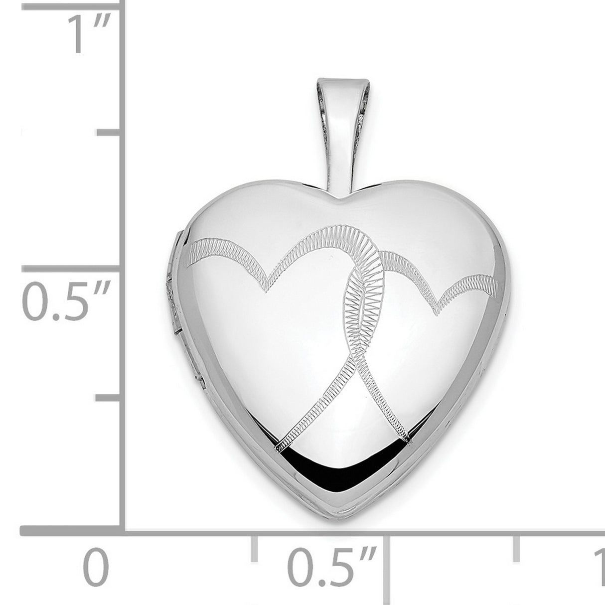 14k White Gold Heart Locket Pendant with Double Heart Design for Women