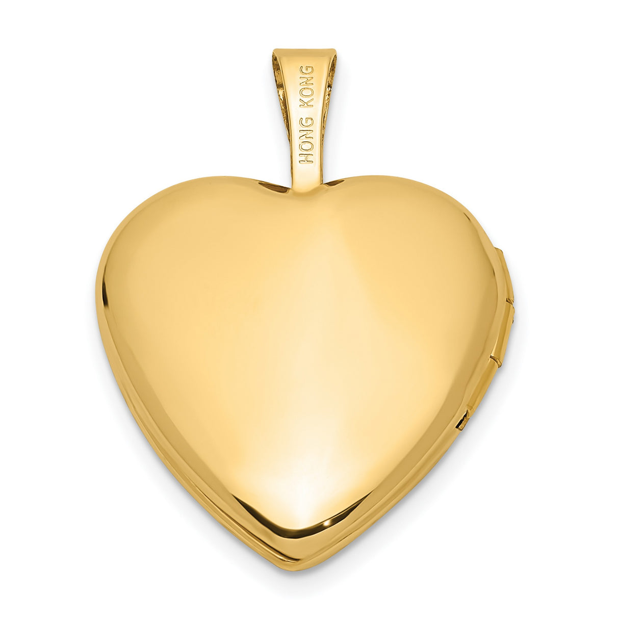14k Yellow Gold Heart Locket Pendant with Raised Cross and Floral Accents