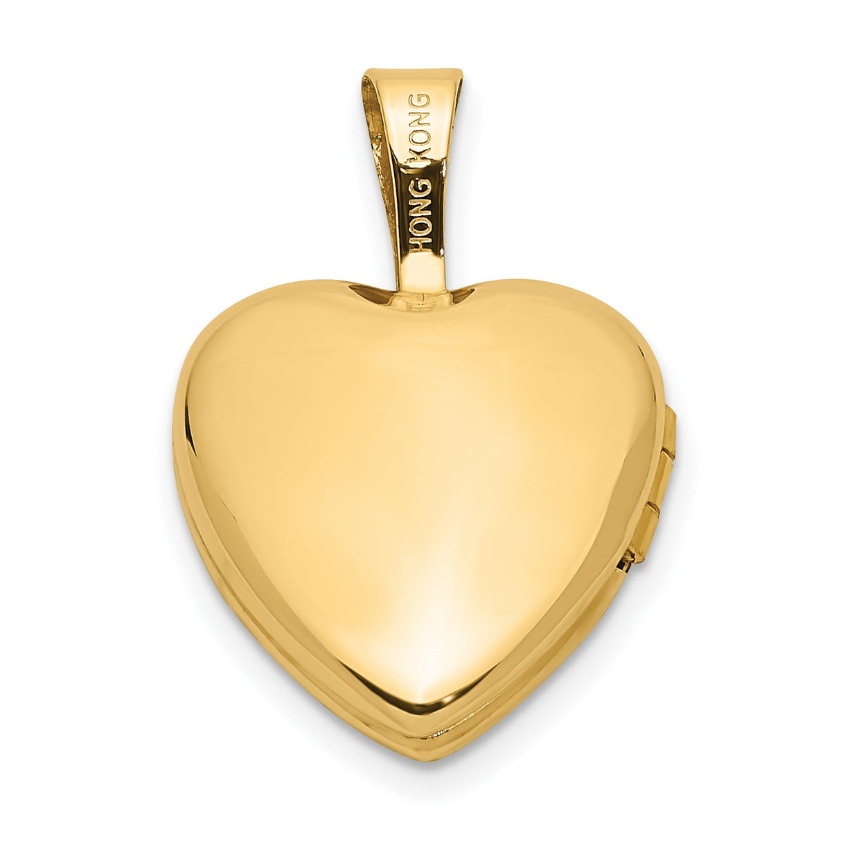 14k Yellow Gold Heart Locket Pendant with Diamond Accent and Starburst Engraving